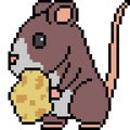 Vector pixel art rat Royalty Free Stock Photo