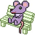 Vector pixel art rat sit Royalty Free Stock Photo