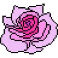 Vector pixel art rose purple