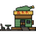 vector pixel art rural bar