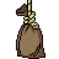 Vector pixel art sandbag hang