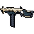 Vector pixel art sci fi machine gun Royalty Free Stock Photo