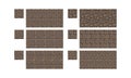 Vector pixel art seamless ancient stone texture. brick wall pattern. Retro 8-bit game element.