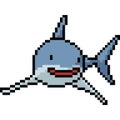 Vector pixel art shark smile Royalty Free Stock Photo