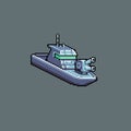 Vector Pixel art ship