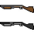 Vector pixel art shotgun