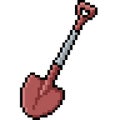 Vector pixel art shovel