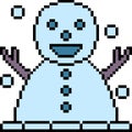 Vector pixel art snow doll