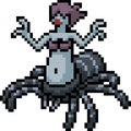 Vector pixel art spider monster