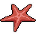 Vector pixel art starfish