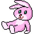 Vector pixel art stuffed animal rabbit