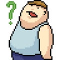 Vector pixel art stupid man