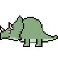 Vector pixel art triceratops