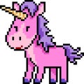 Vector pixel art unicorn pink Royalty Free Stock Photo