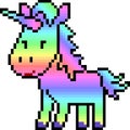 Vector pixel art unicorn rainbow Royalty Free Stock Photo