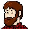 Vector Pixel Art Userpic of Man with Beard Royalty Free Stock Photo