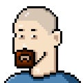 Vector Pixel Art Userpic of Man with Beard Royalty Free Stock Photo