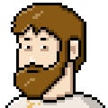 Vector Pixel Art Userpic of Man with Beard Royalty Free Stock Photo