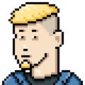 Vector Pixel Art Userpic of Man with Goatee Beard Royalty Free Stock Photo