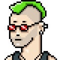 Vector Pixel Art Userpic of Man with Green Mohawk Royalty Free Stock Photo