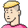 Vector Pixel Art Userpic of Man in Pink Shirt Royalty Free Stock Photo