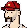 Vector Pixel Art Userpic of Man in Red Cap Royalty Free Stock Photo