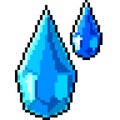 Vector pixel art water drop crystal