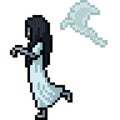 Vector pixel art white lady