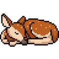 Vector pixel art wild female deer