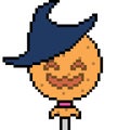 Vector pixel art witch candy