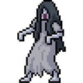 Vector pixel art woman ghost