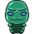 Vector pixel art worm alien