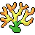 Vector pixel art yellow coral