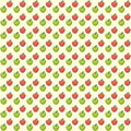 Vector pixel art yellow seamless pattern of red and green apples Royalty Free Stock Photo