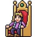 Vector pixel art young king