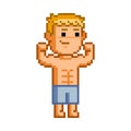 Vector pixel bodybuilder. Sport fitness man