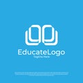 Vector pixel book, reading logo design concept, creative education logo design Royalty Free Stock Photo
