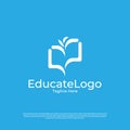 Vector pixel book, reading logo design concept, creative education logo design Royalty Free Stock Photo