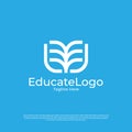 Vector pixel book, reading logo design concept, creative education logo design Royalty Free Stock Photo