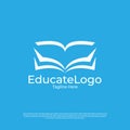 Vector pixel book, reading logo design concept, creative education logo design Royalty Free Stock Photo