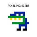 Game retro pixel dinosaur monster Royalty Free Stock Photo