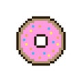 Vector pixel donut sticker