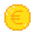 Vector pixel euro icon