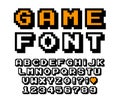 Vector pixel font. Royalty Free Stock Photo