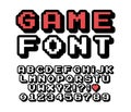 Vector pixel font. Royalty Free Stock Photo