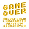 Vector pixel font. Royalty Free Stock Photo