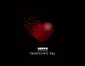 Vector pixel heart, Valentine Day background