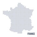 Vector pixel map of France isolated on white background Royalty Free Stock Photo