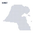 Vector pixel map of Kuwait isolated on white background