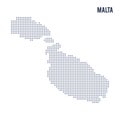 Vector pixel map of Malta isolated on white background